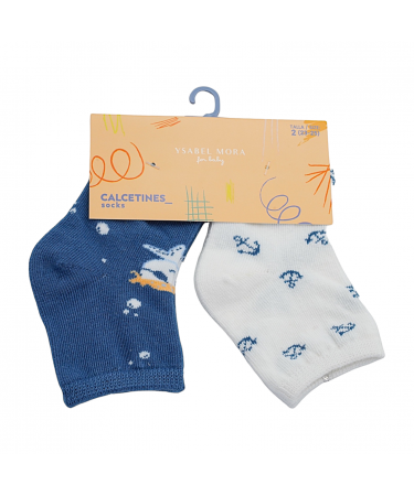 Pack 2 calcetines para bebe niño Ysabel Mora
