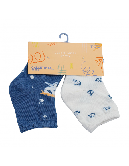 Pack 2 calcetines para bebe niño Ysabel Mora