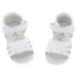 Sandalias niña de piel con flores